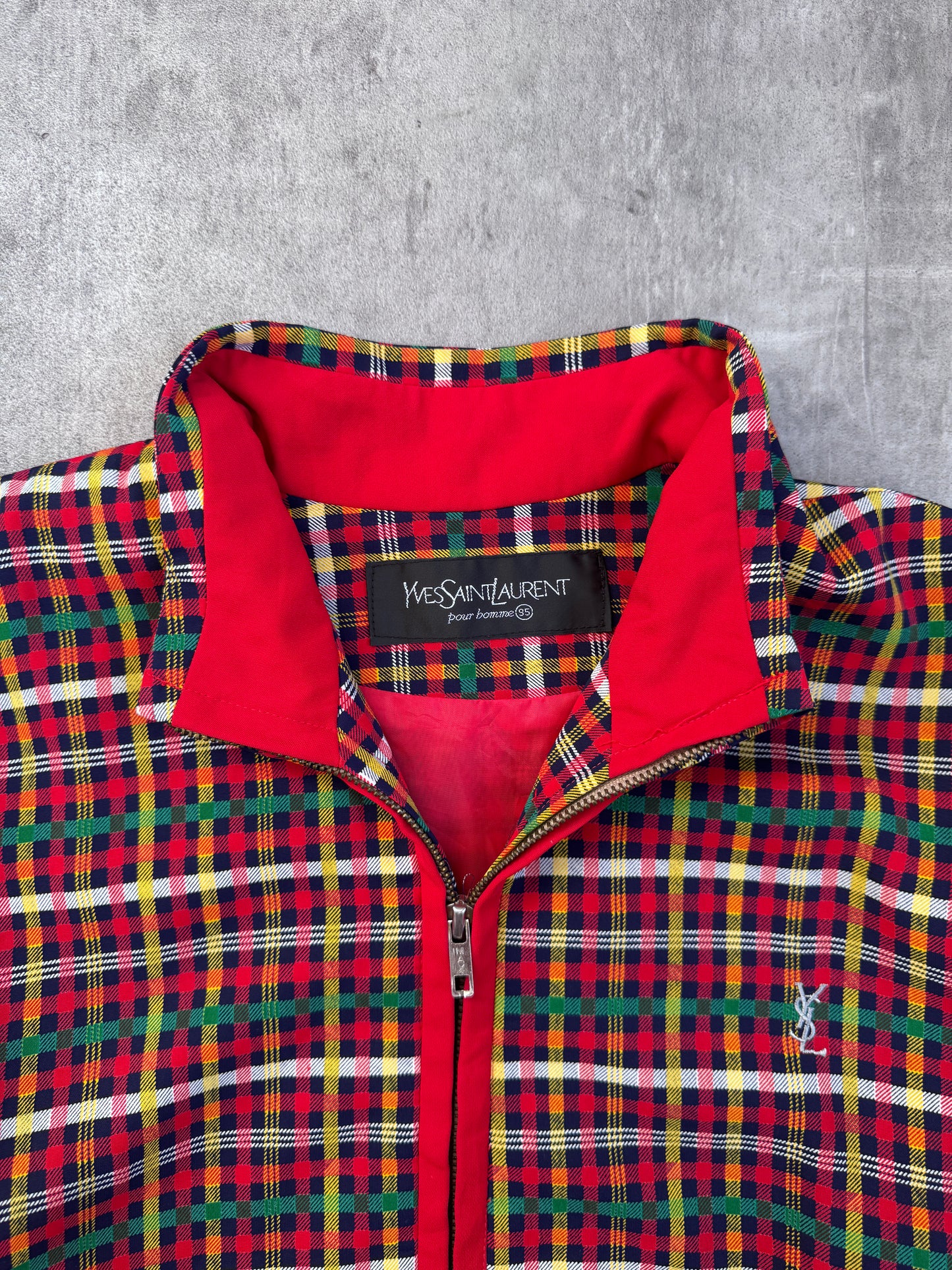 YSL Pour Homme Plaid Track Jacket