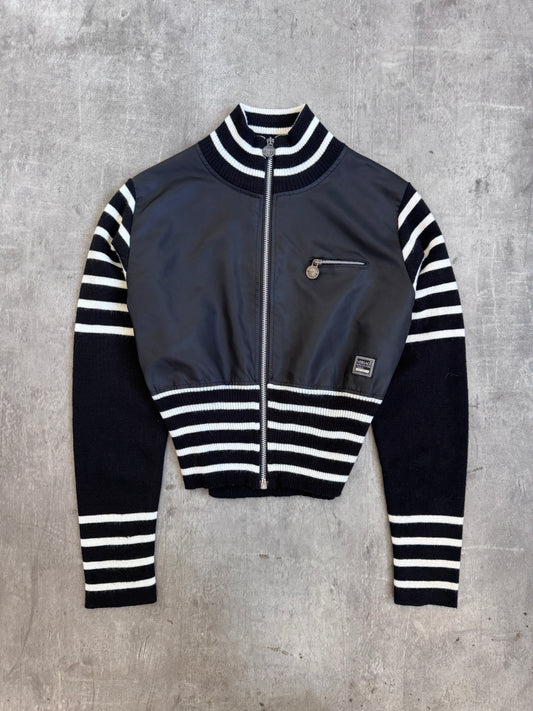Versace Jeans Couture Knit Sleeve Cropped Jacket