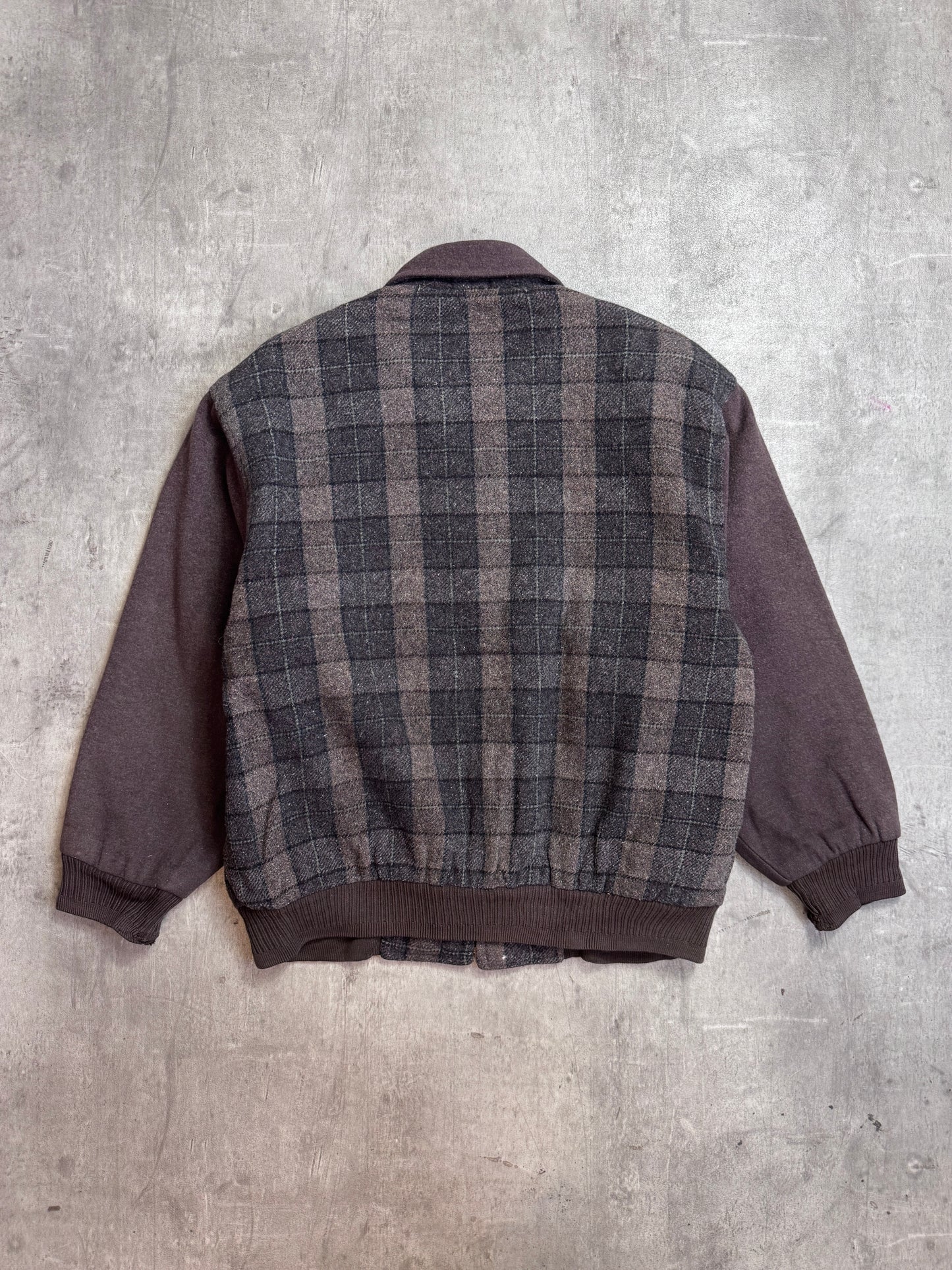 Playboy Wool Plaid Bomber Jacket