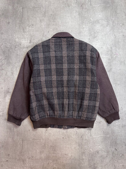 Playboy Wool Plaid Bomber Jacket