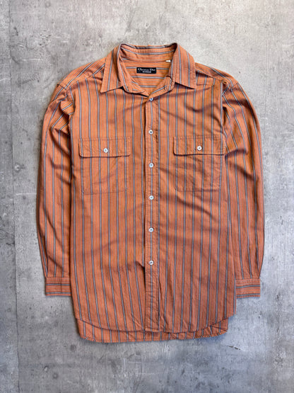 Christian Dior Orange Stripe Long Sleeve Shirt