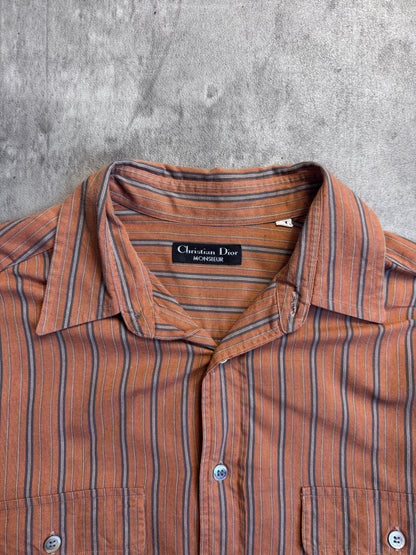 Christian Dior Orange Stripe Long Sleeve Shirt