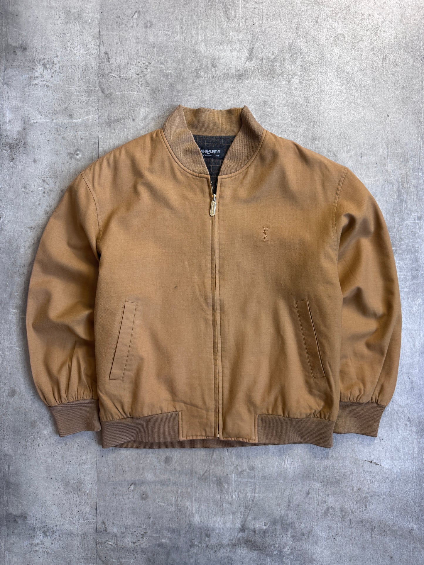 YSL Brown Cotton Bomber Jacket
