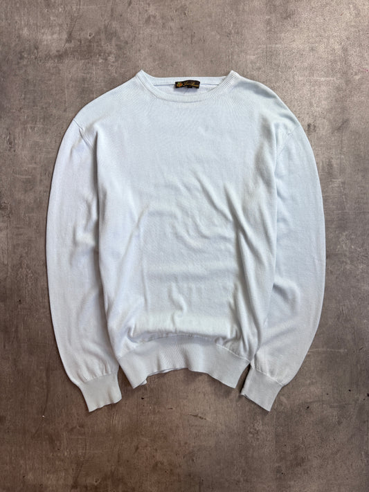 Loro Piana Powder Blue Cotton Knit Crewneck
