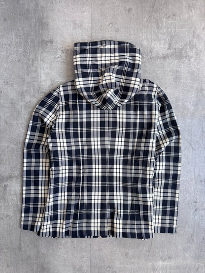 Issey Miyake Check Full Zip Hooded Lightweight Jacket
