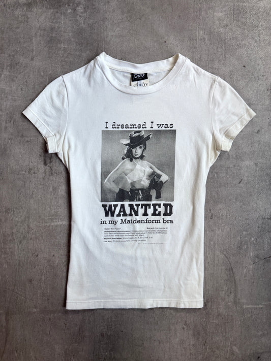 D&G Maidenform Wanted White Graphic Tee