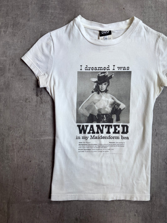 D&G Maidenform Wanted White Graphic Tee