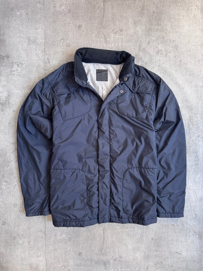 Marithe Francois Girbaud Lightweight Navy Hooded Puffer