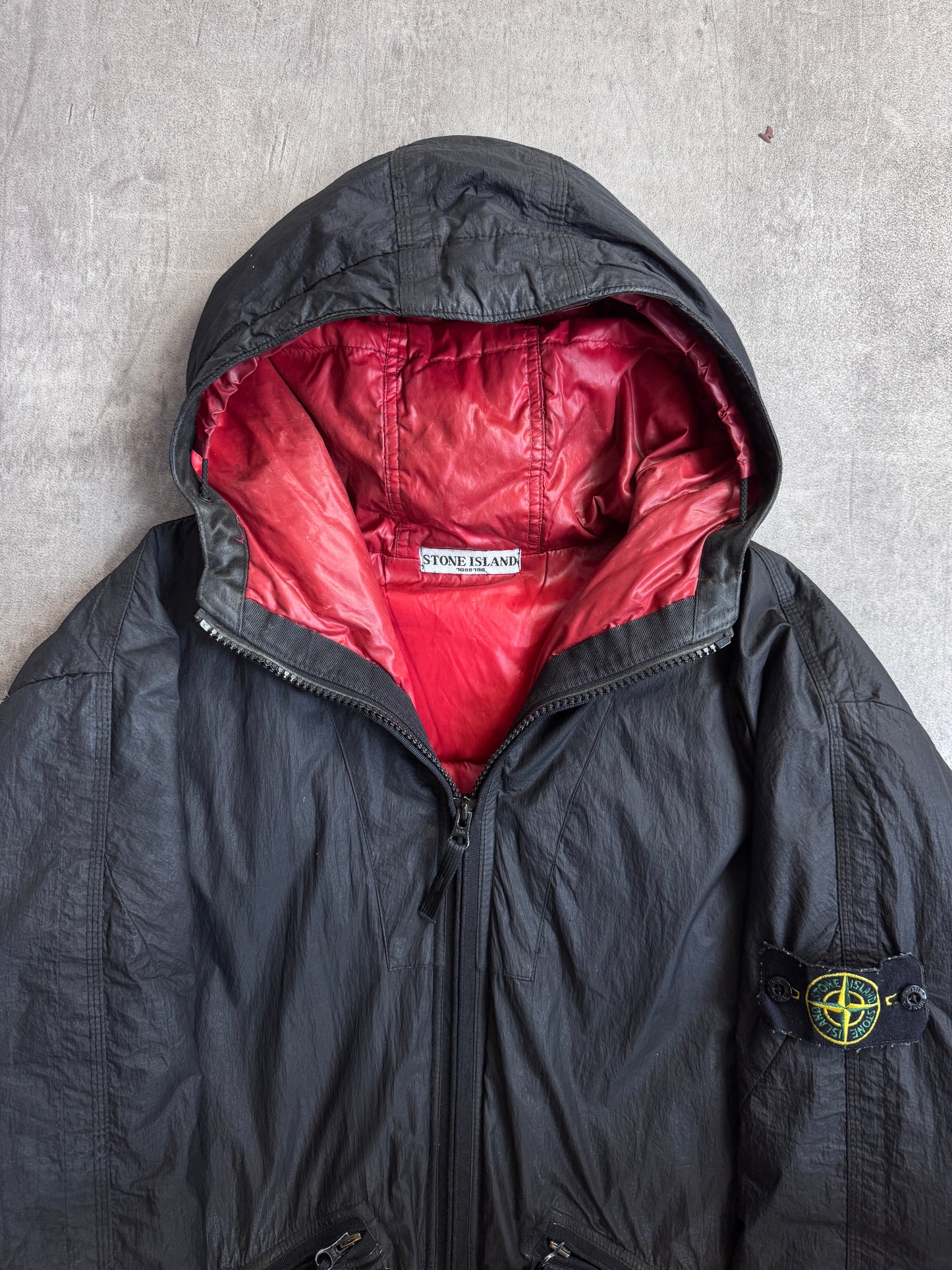 A/W 2009 Stone Island Black Nylon Hooded Down Jacket