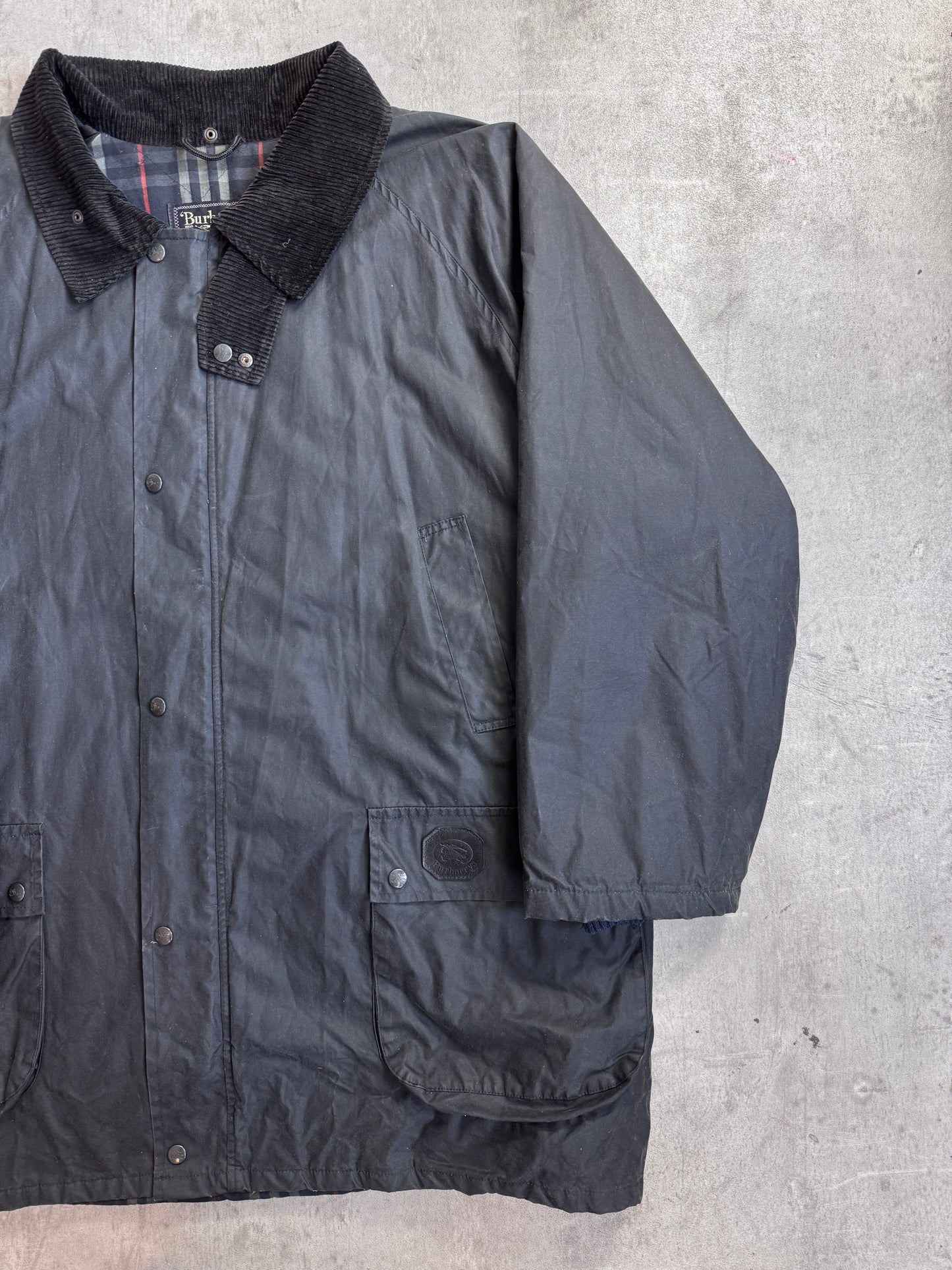 Burberry Waxed Black Overcoat