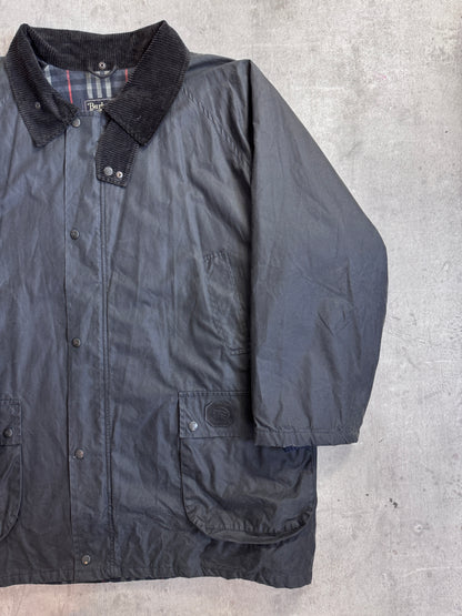 Burberry Waxed Black Overcoat