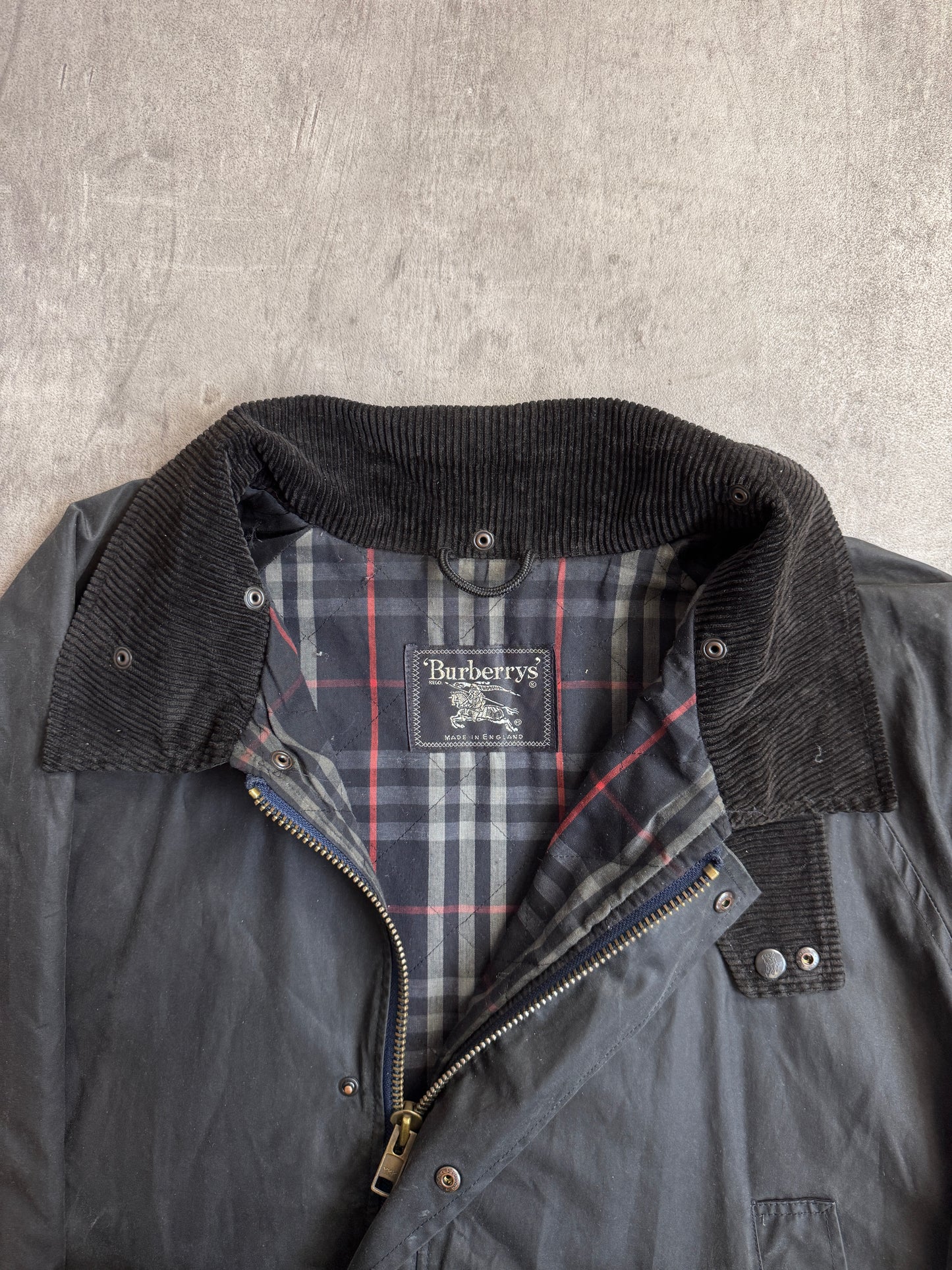 Burberry Waxed Black Overcoat