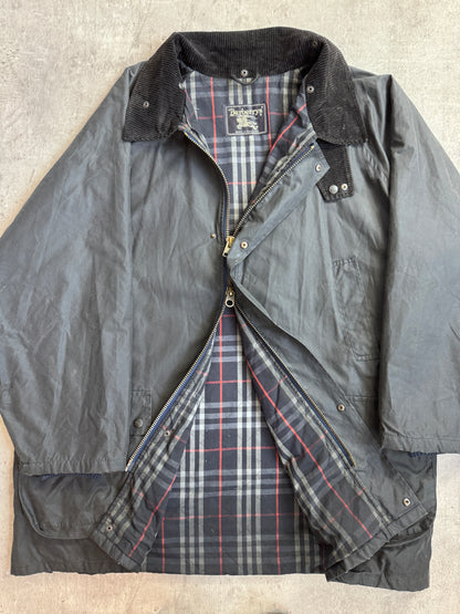 Burberry Waxed Black Overcoat