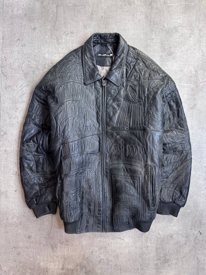 Rare 1990s Marc Buchanan Pelle Pelle Taj Mahal Leather Jacket