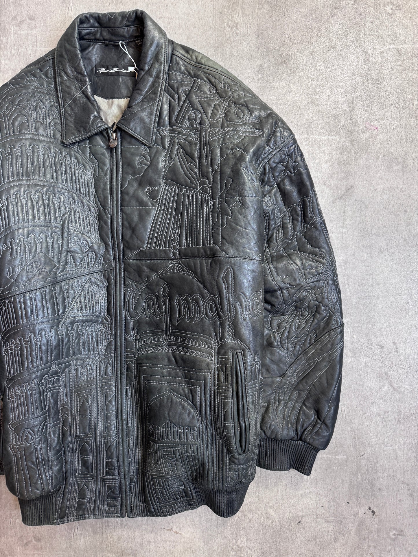 Rare 1990s Marc Buchanan Pelle Pelle Taj Mahal Leather Jacket