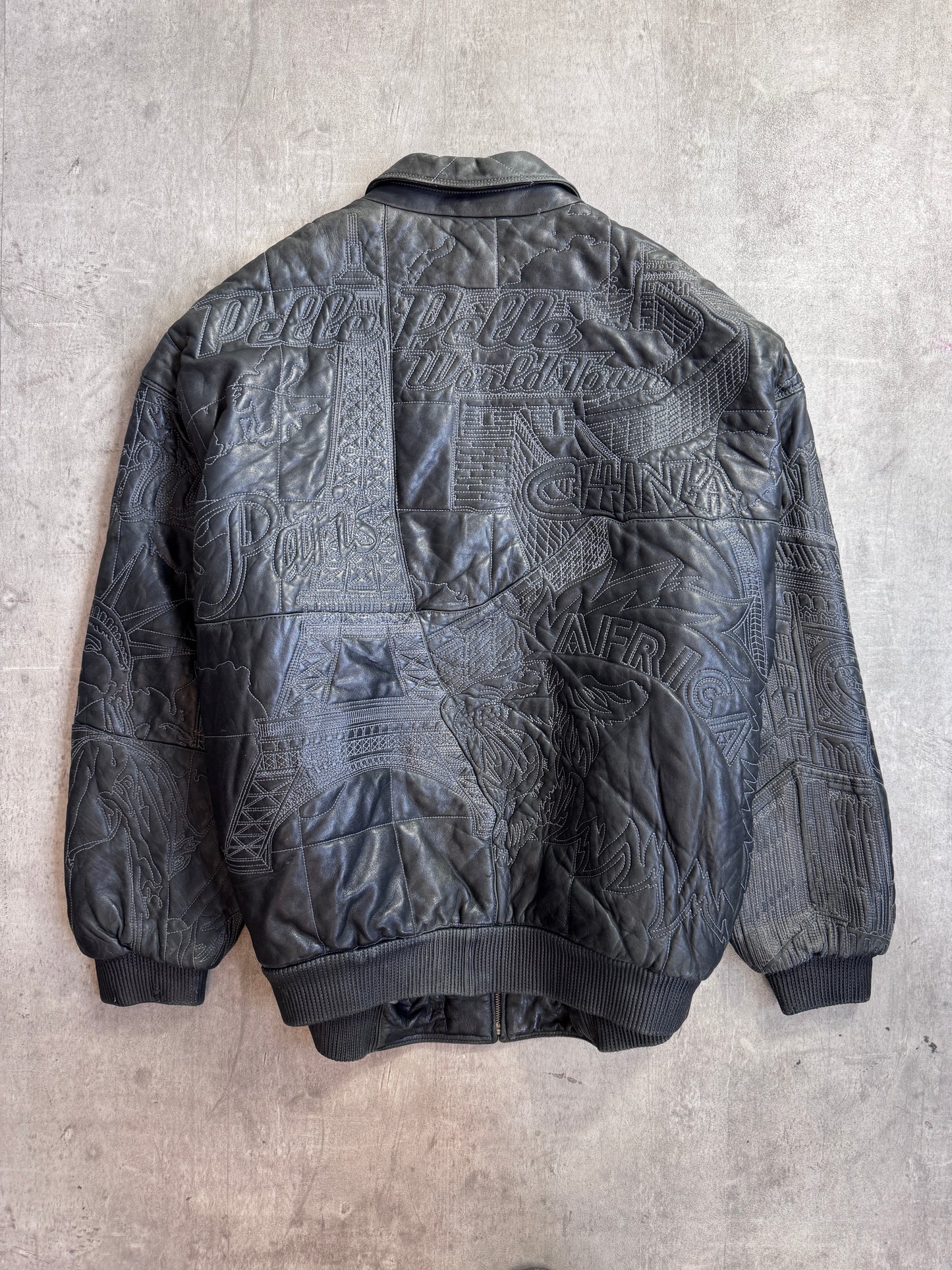 Rare 1990s Marc Buchanan Pelle Pelle Taj Mahal Leather Jacket