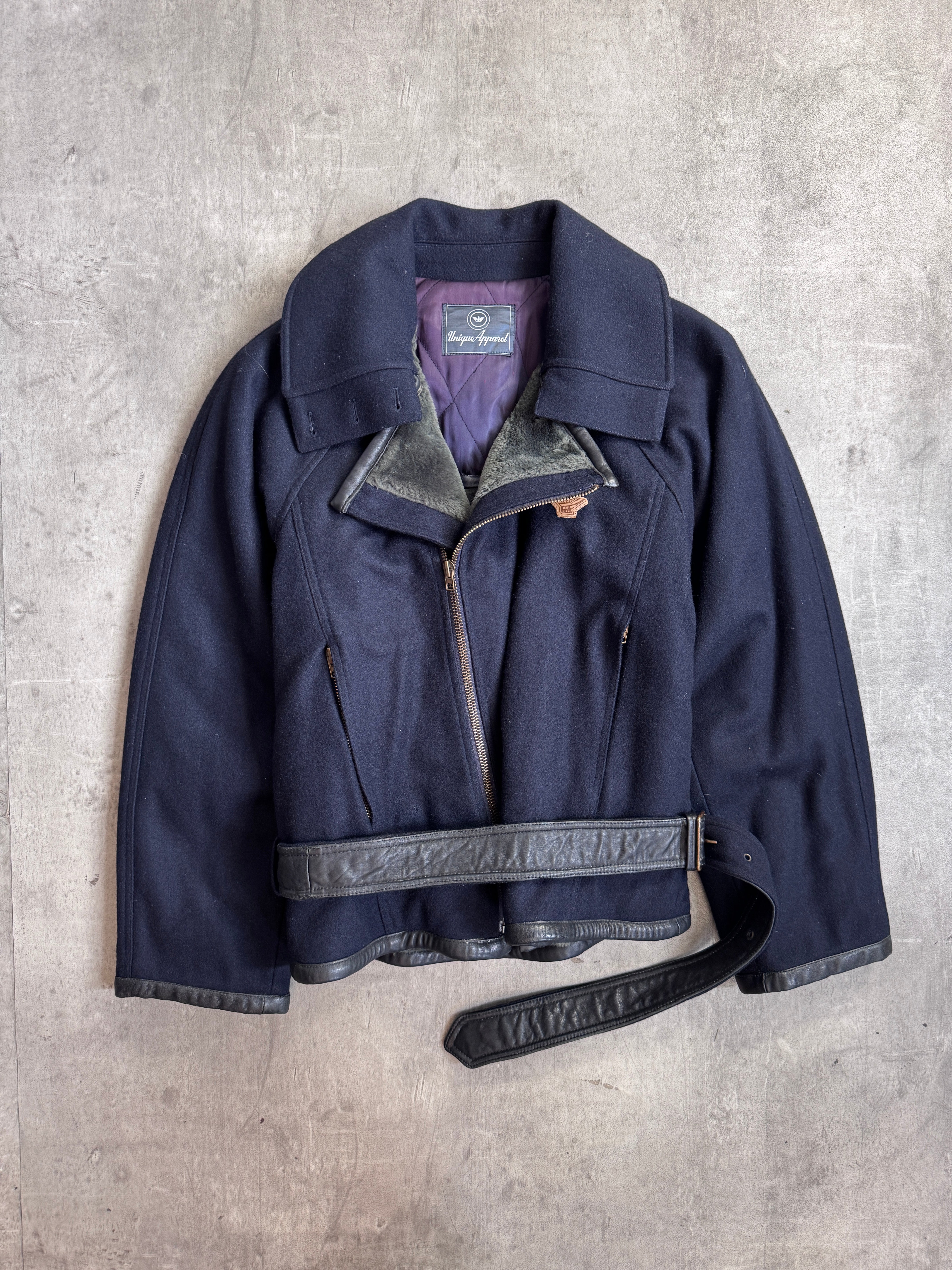 Giorgio Armani Unique Apparel 1980 Wide Double Collar Leather Belt