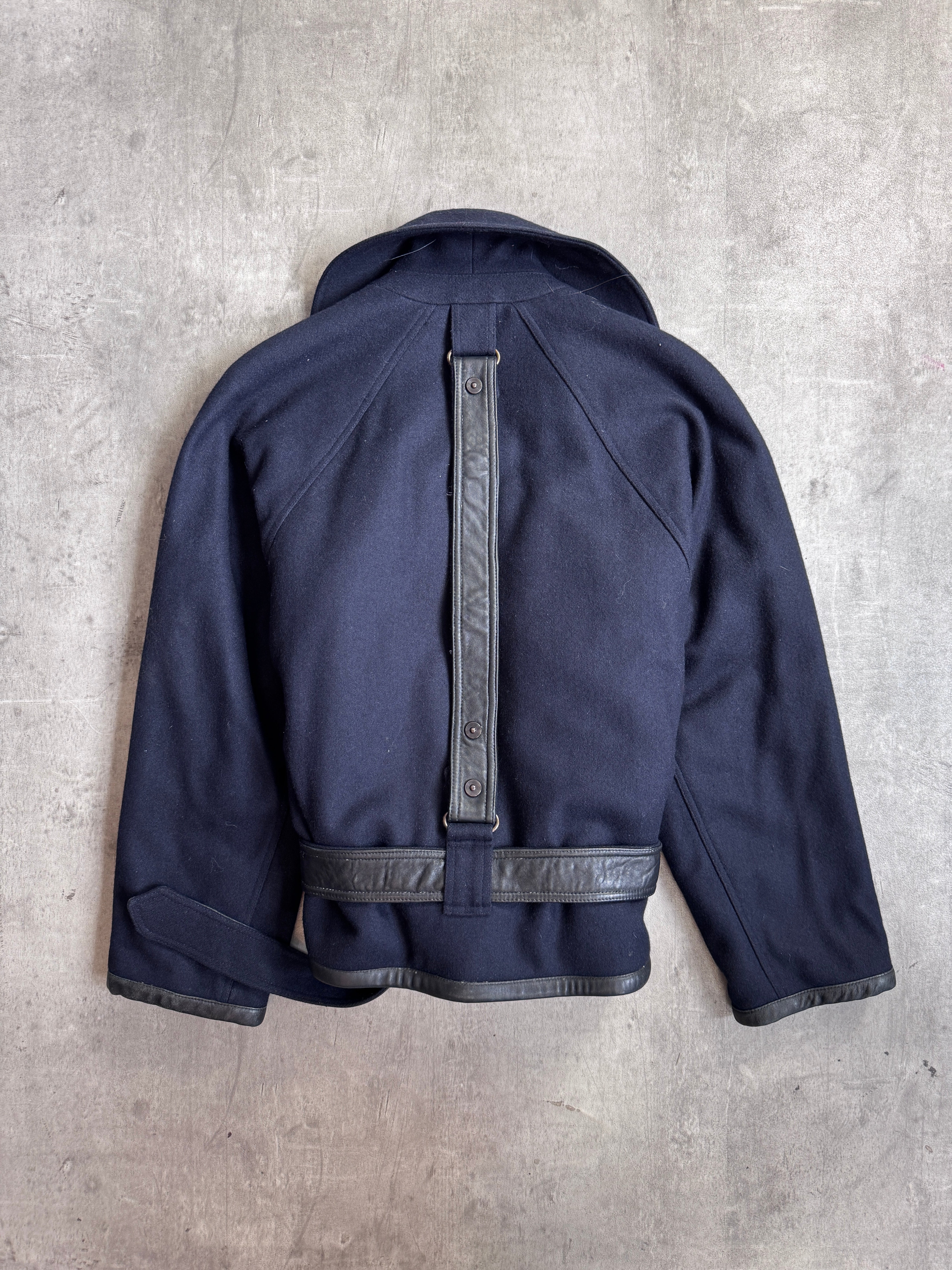 Giorgio Armani Unique Apparel 1980 Wide Double Collar Leather Belt