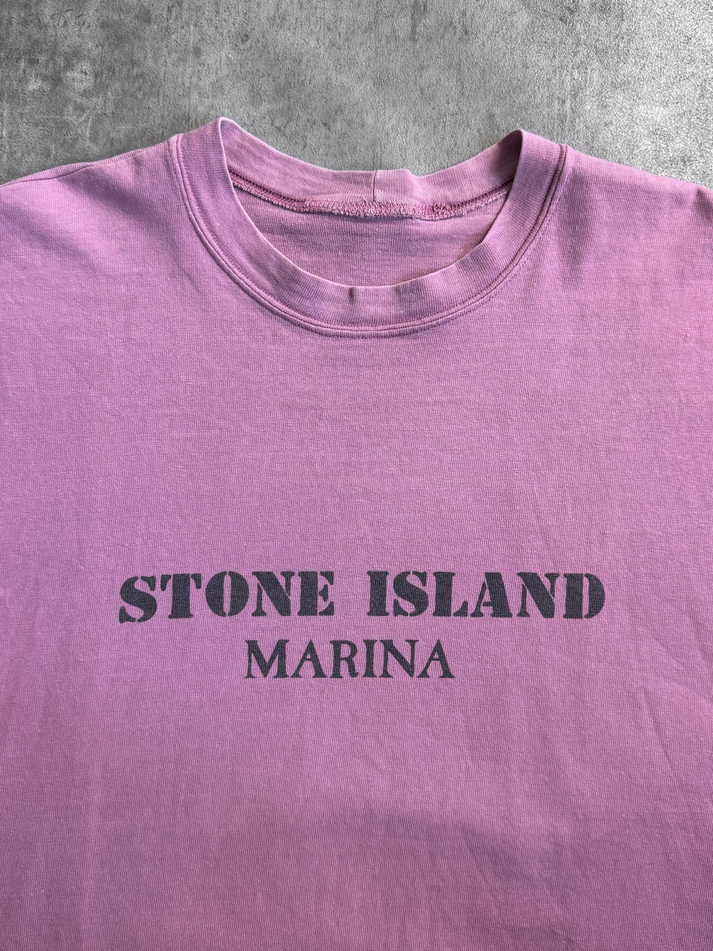 Stone Island Marina Cuff Sleeve 40th Anniversary Dusty Pink Cotton Tee