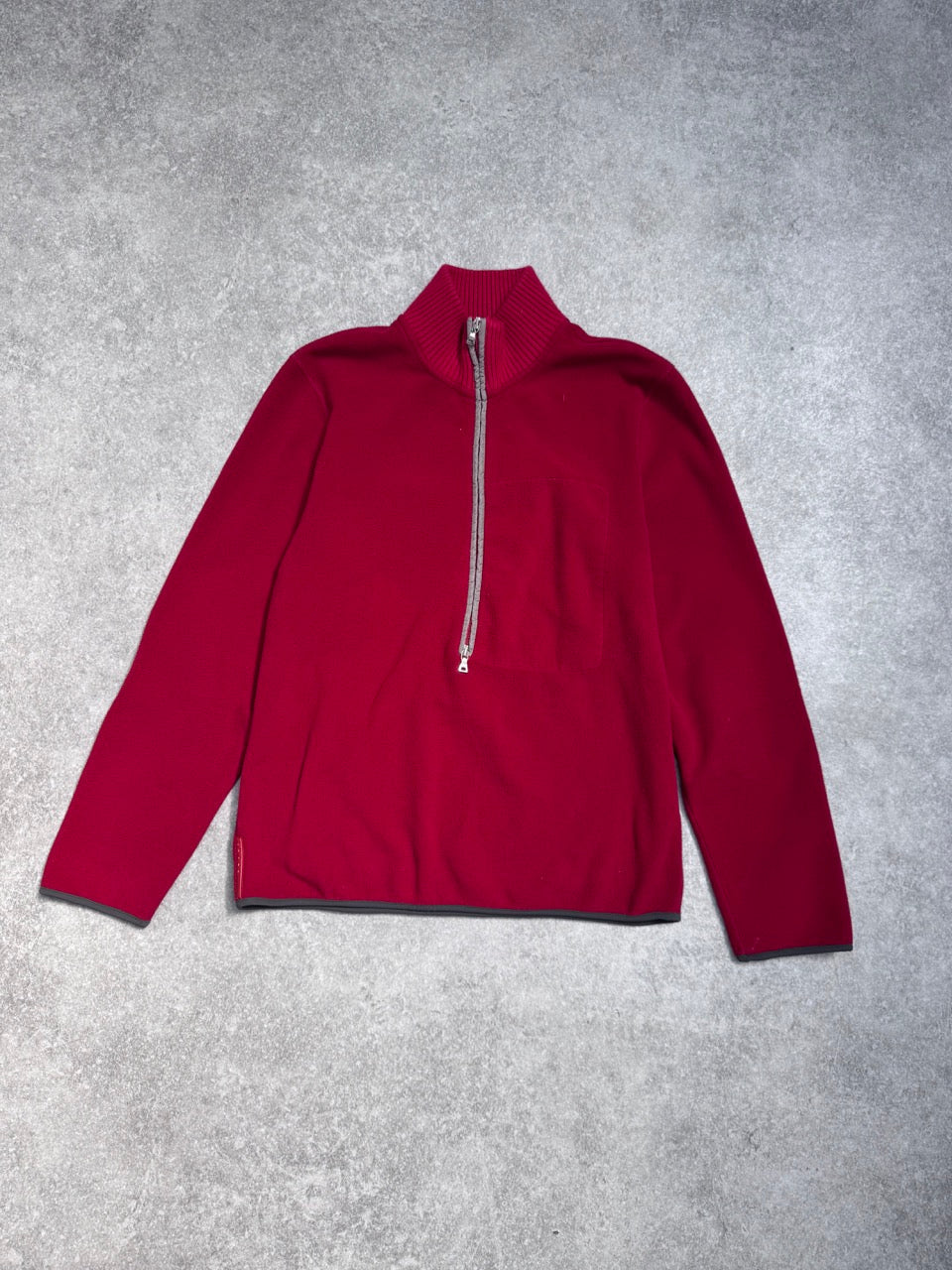 Prada Sport Red Quarter Zip Fleece