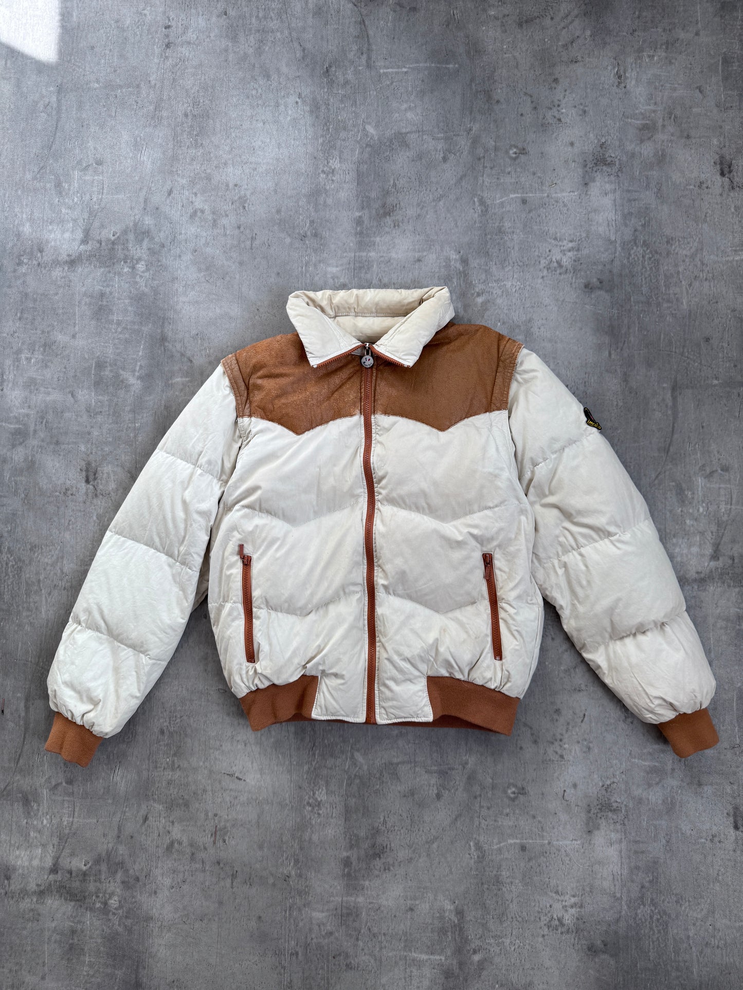 Moncler Ski Wear Leather Detail Puffer Jacket