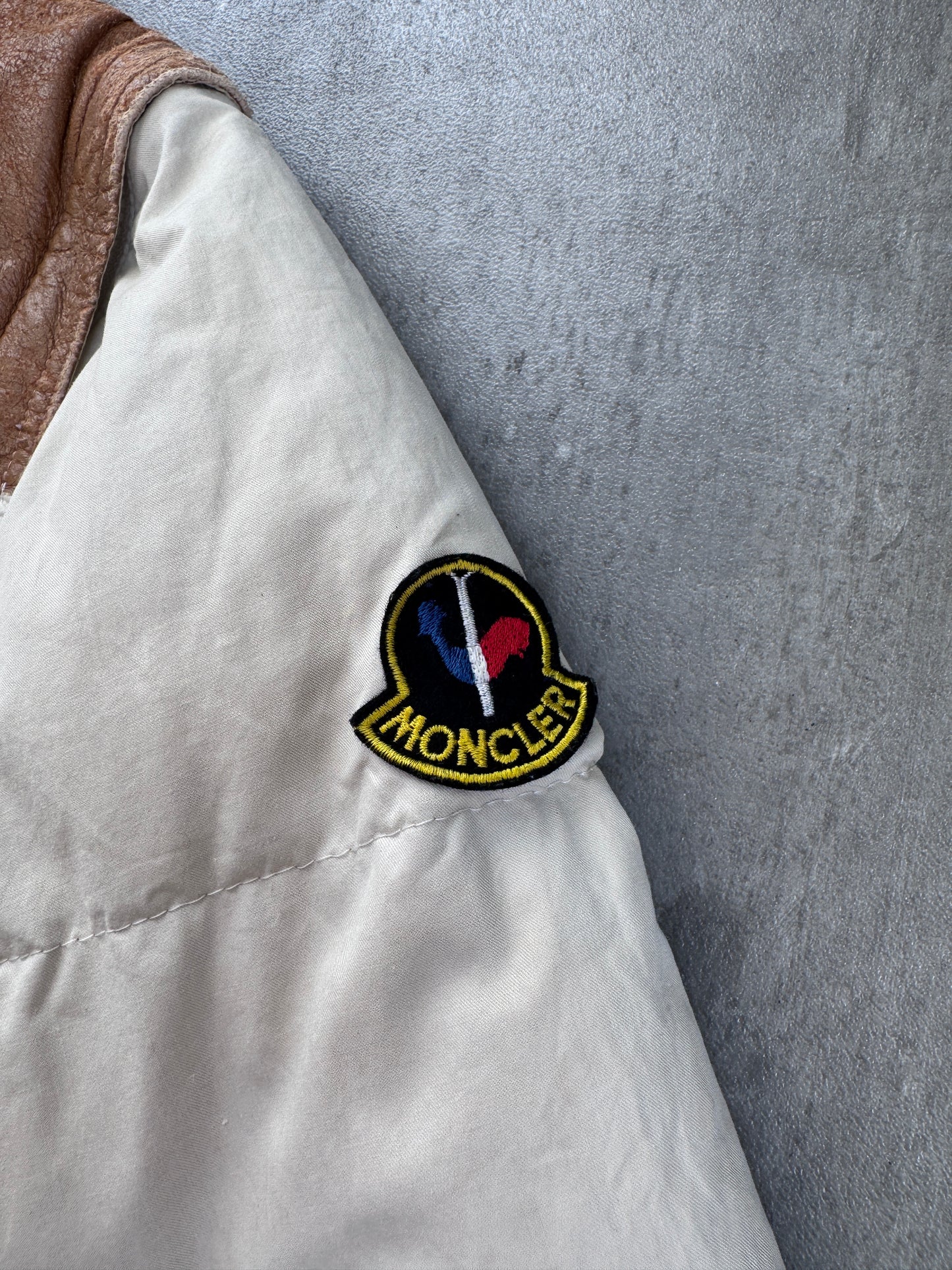 Moncler Ski Wear Leather Detail Puffer Jacket