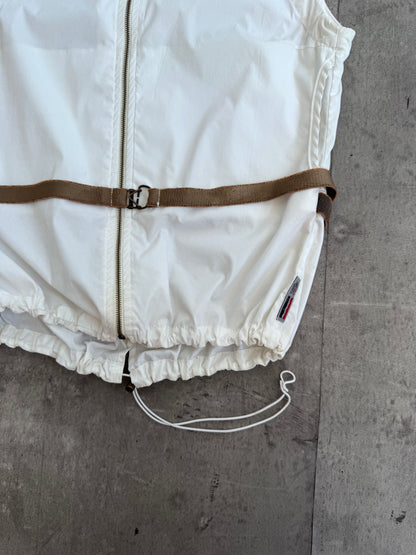 Moncler Multi Adjustable White Nylon Two Piece Skirt Set