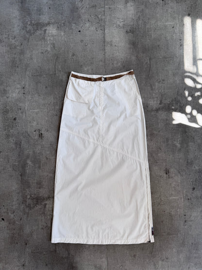 Moncler Multi Adjustable White Nylon Two Piece Skirt Set