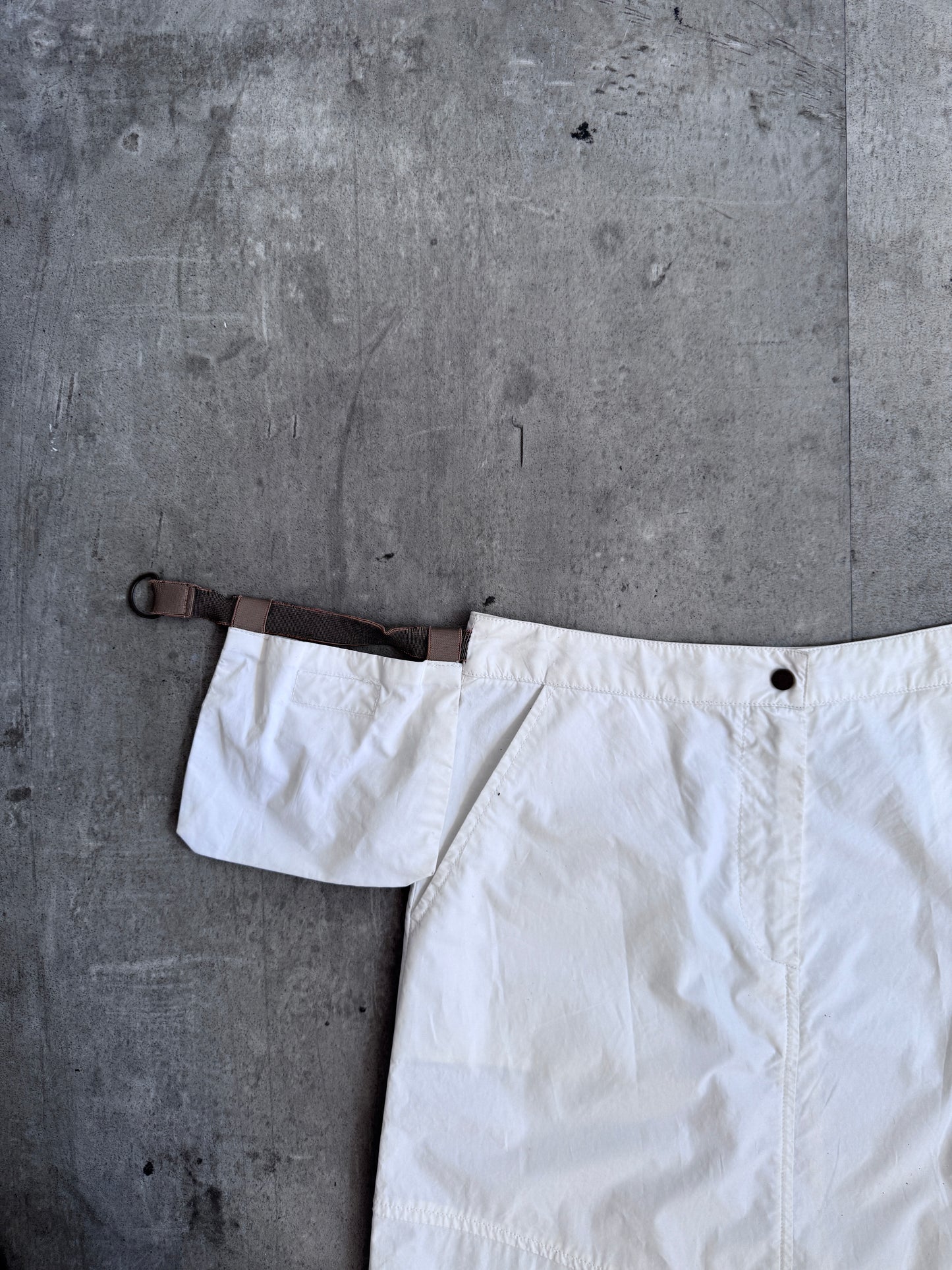 Moncler Multi Adjustable White Nylon Two Piece Skirt Set