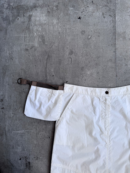 Moncler Multi Adjustable White Nylon Two Piece Skirt Set