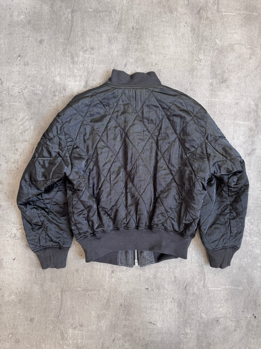 HAI Sporting Gear Fully Reversible Diamond Quilted Black Nylon Bomber