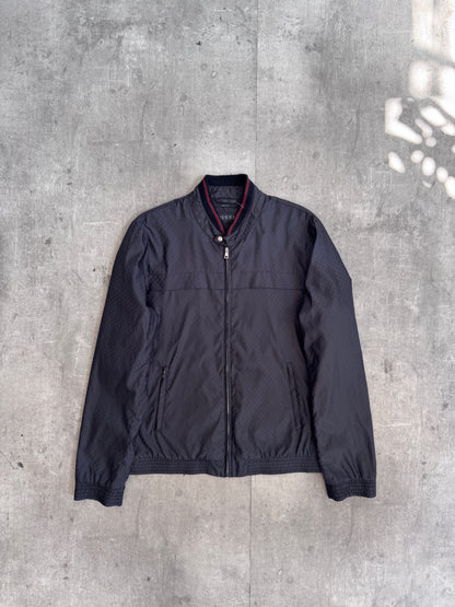 Gucci Signature Stripe Collar Monogram Nylon Bomber