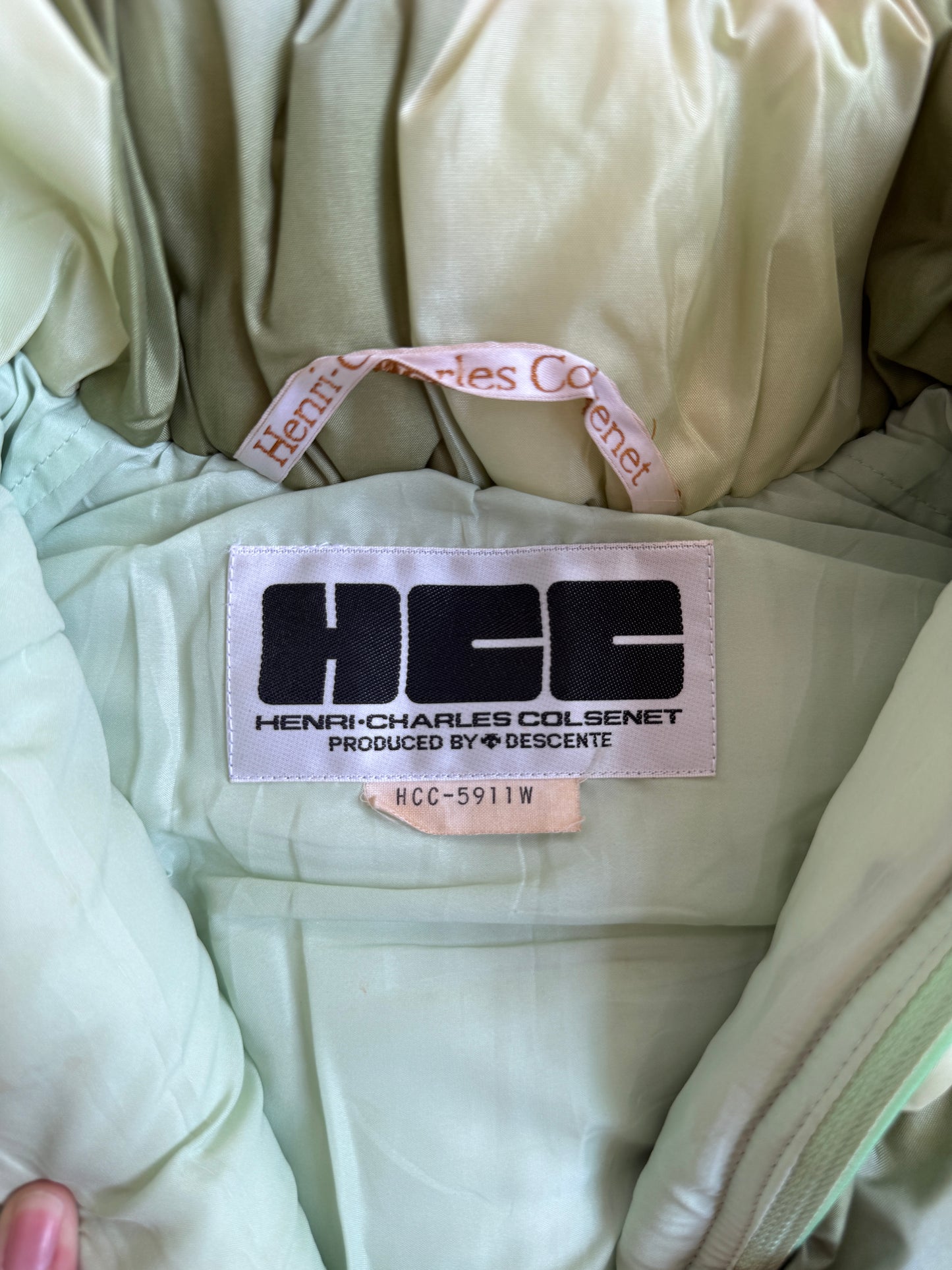 Henri Charles Colsenet Green Colourblock Patchwork Puffer Gilet