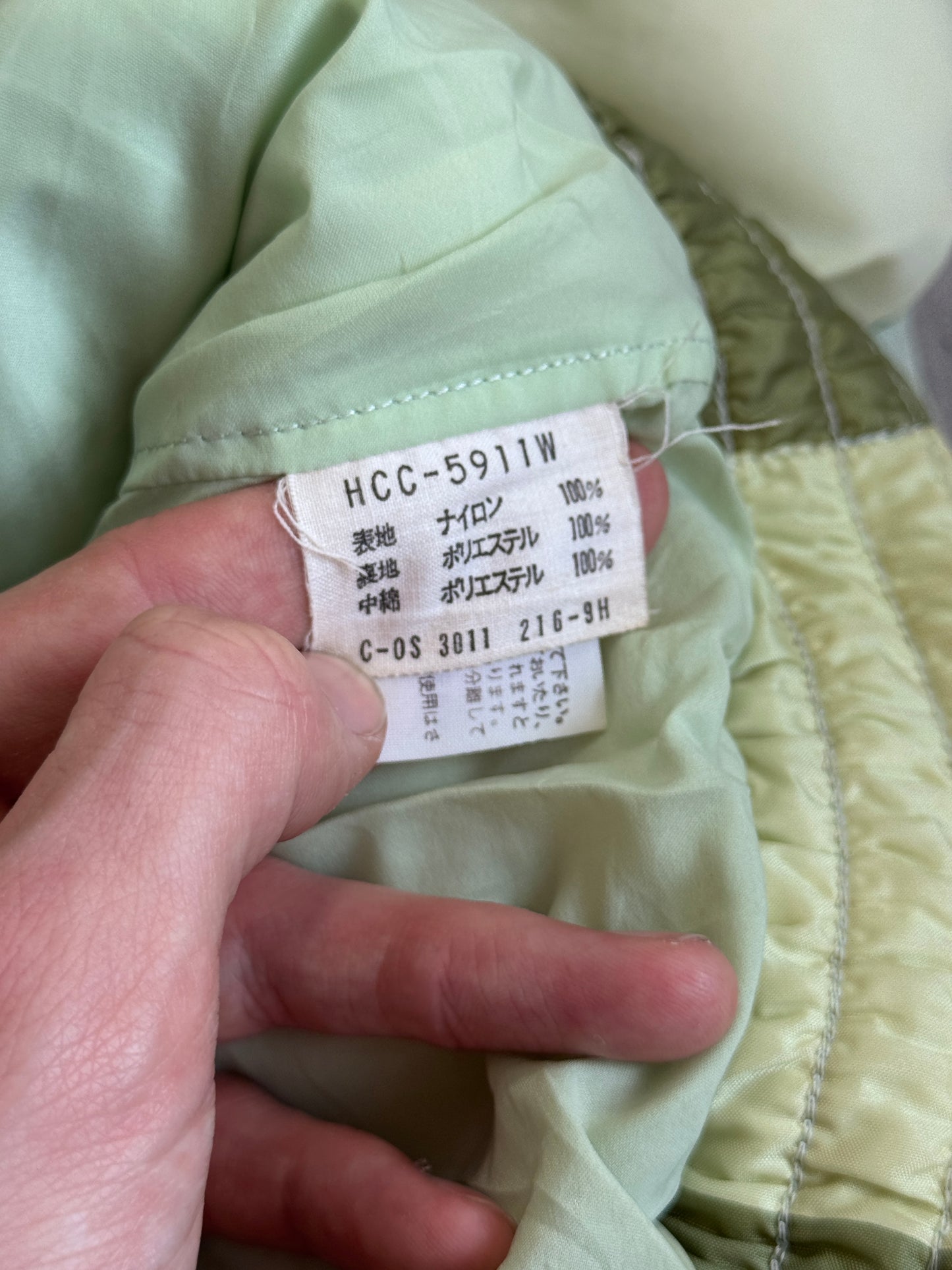 Henri Charles Colsenet Green Colourblock Patchwork Puffer Gilet