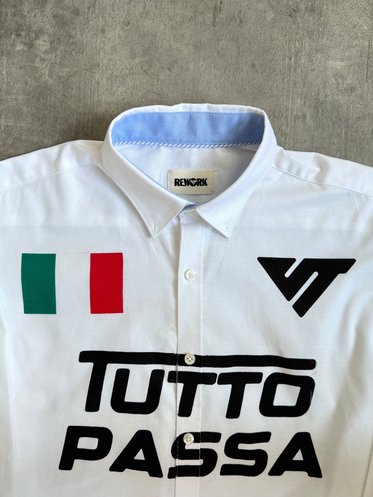 VT Rework: White Cotton Tutto Passa Italy L/S Shirt