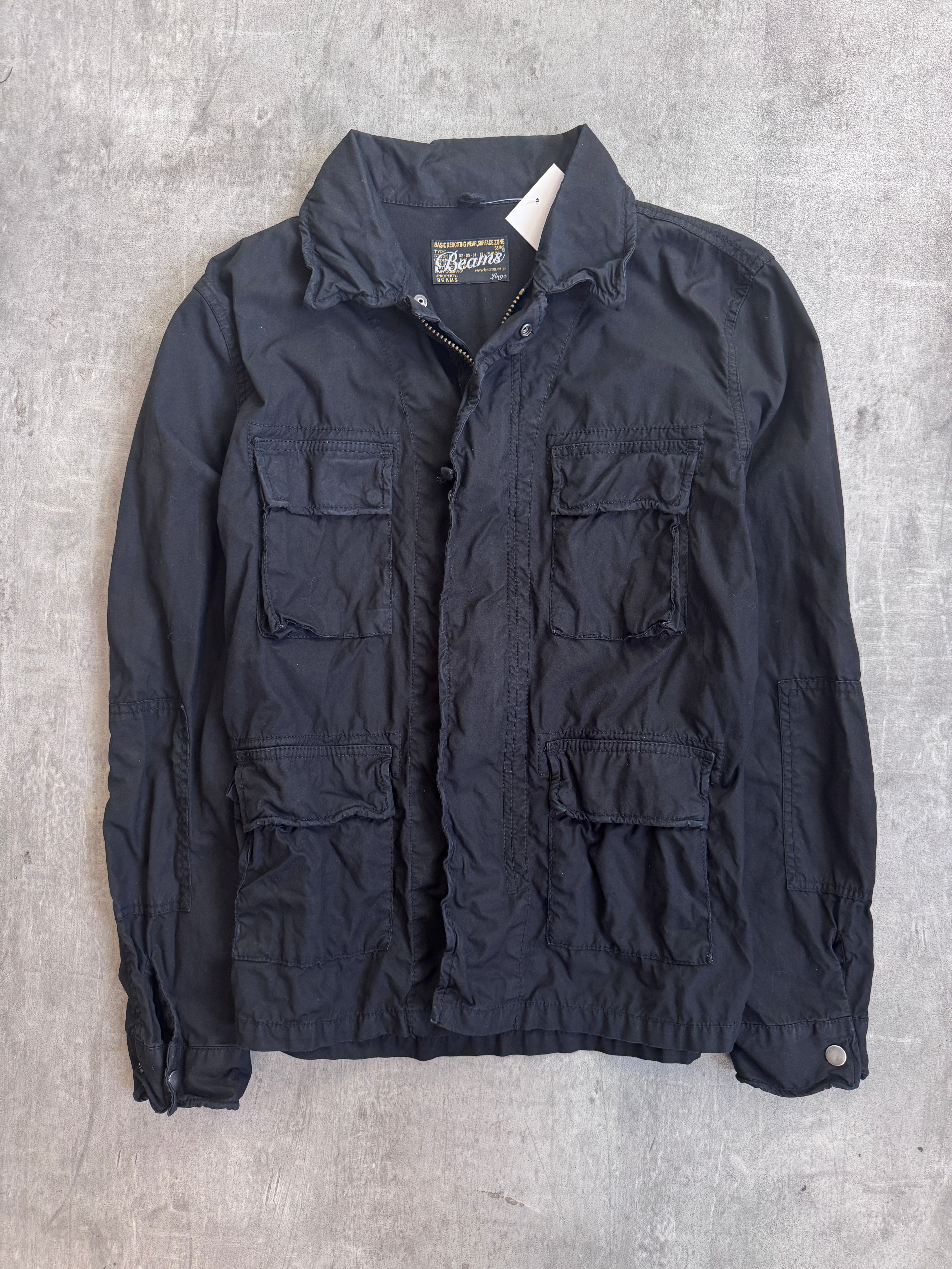 BEAMS / ユーティリティ M65 ジャケット Beams Japan Black M65 Crinkle Utility Field Jacket – Vintage