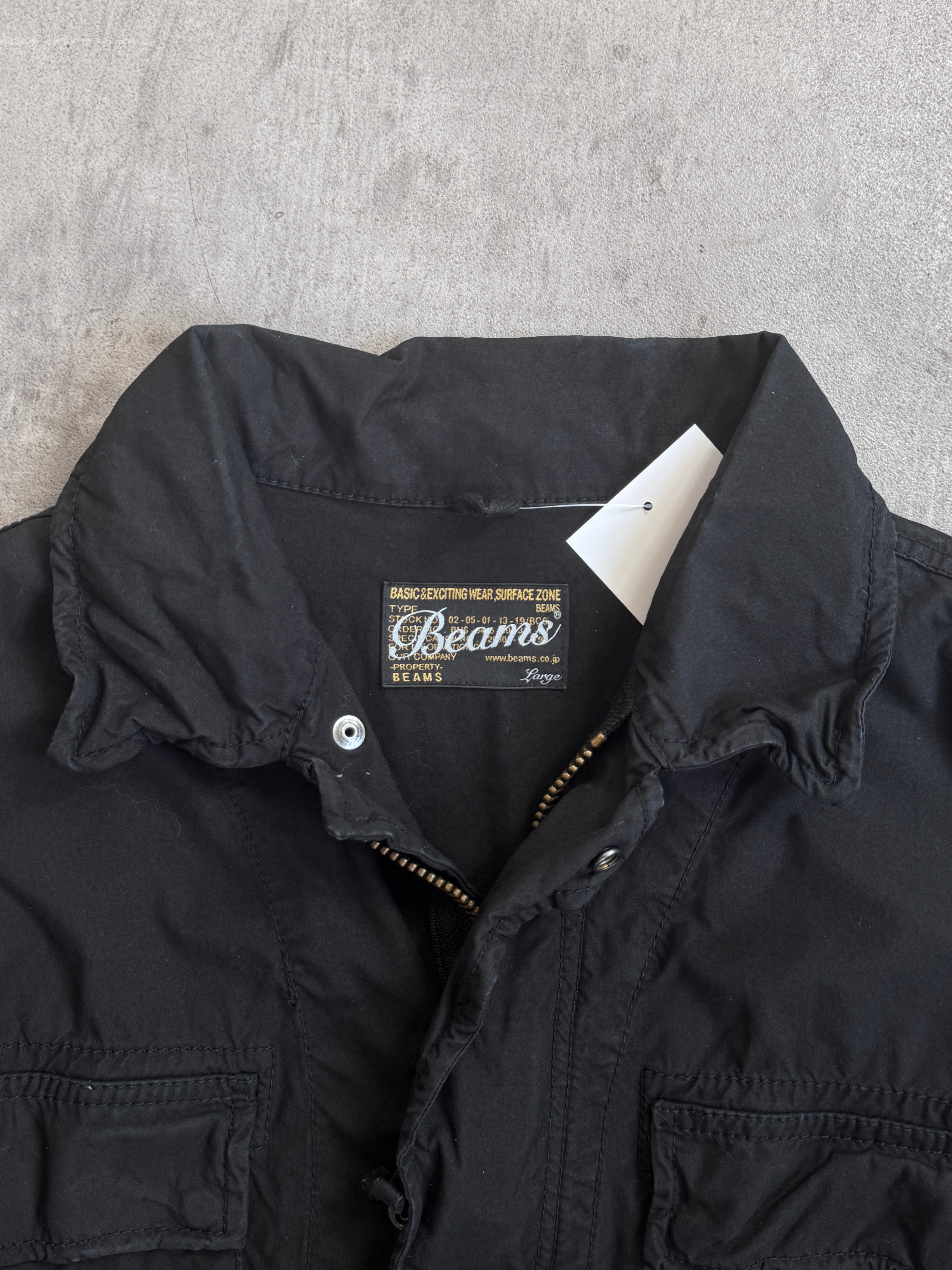 Beams Japan Black M65 Crinkle Utility Field Jacket – Vintage