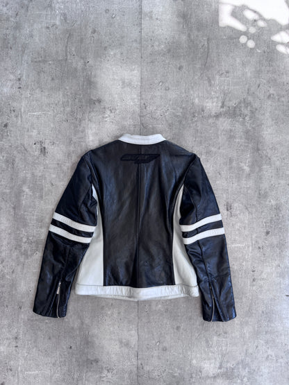 1990's Avirex Logo Embroidered Leather Moto Jacket