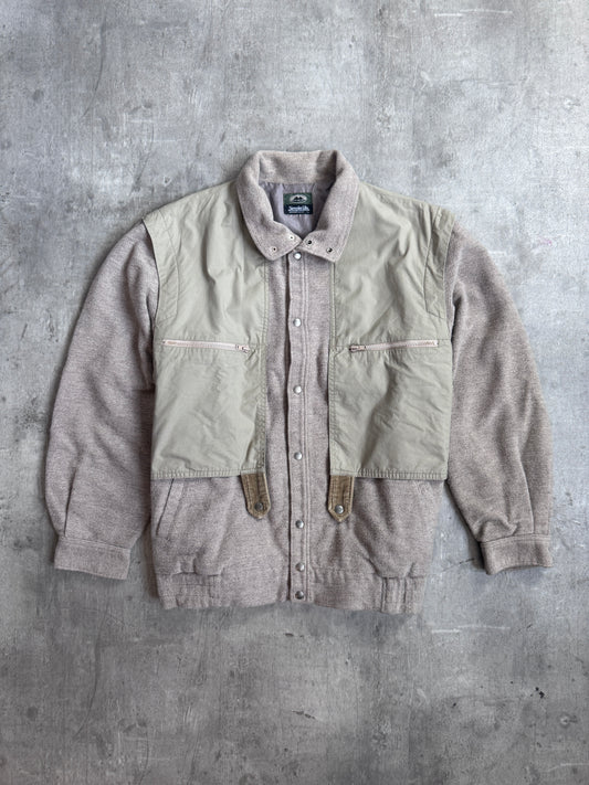 Simple Life Layered Wool Utility Bomber Jacket