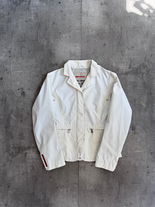 00s Prada Goretex Sport White Poly Blazer