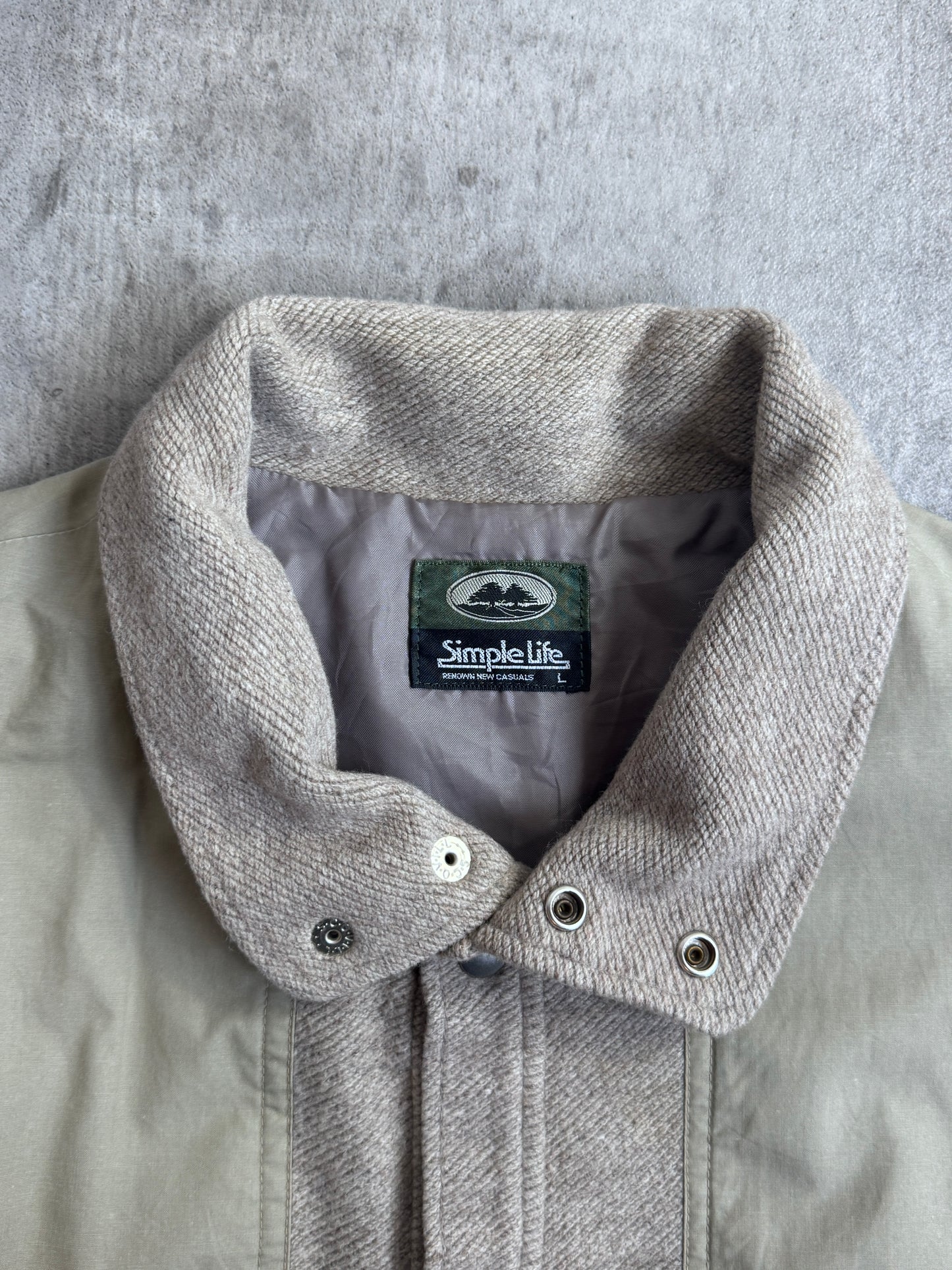 Simple Life Layered Wool Utility Bomber Jacket