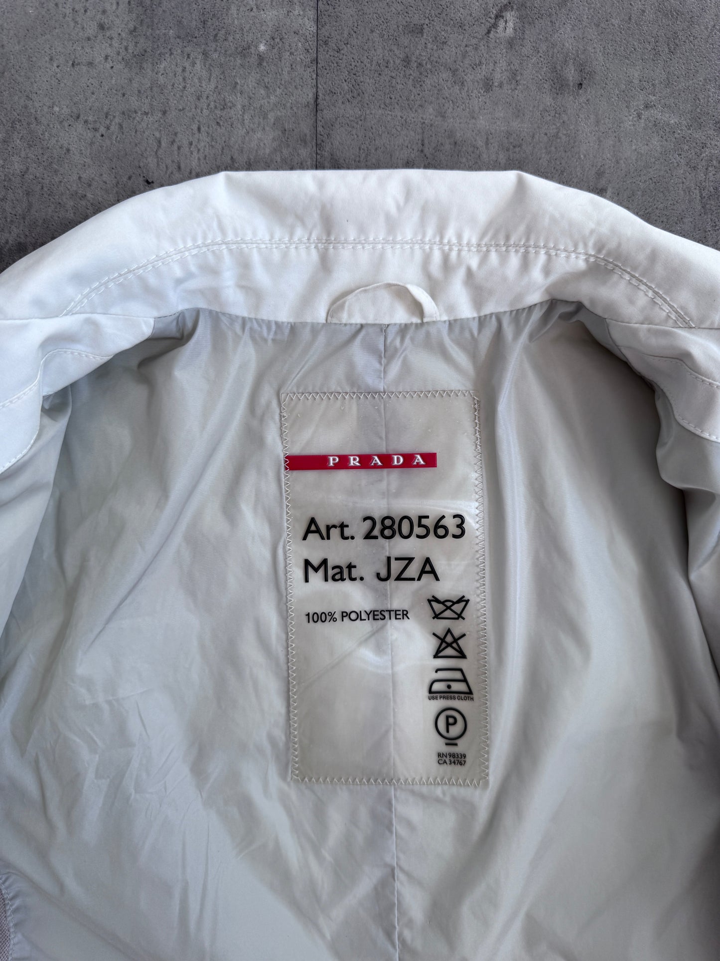 00s Prada Goretex Sport White Poly Blazer