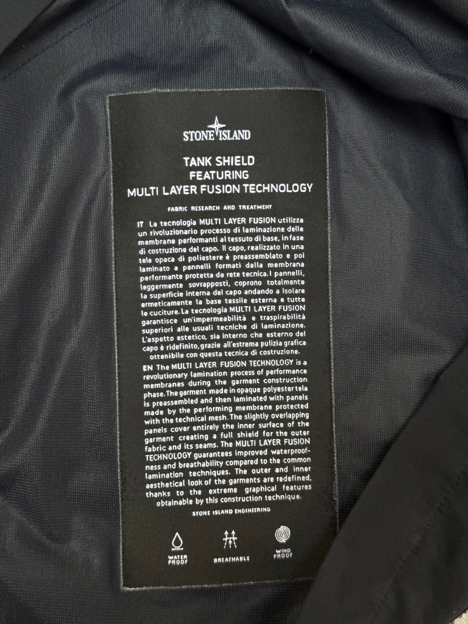 S/S 2016 Stone Island Black Tank Shield Jacket