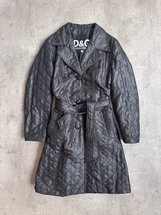 2000's Dolce & Gabanna Lightweight Quilted Belted Trench