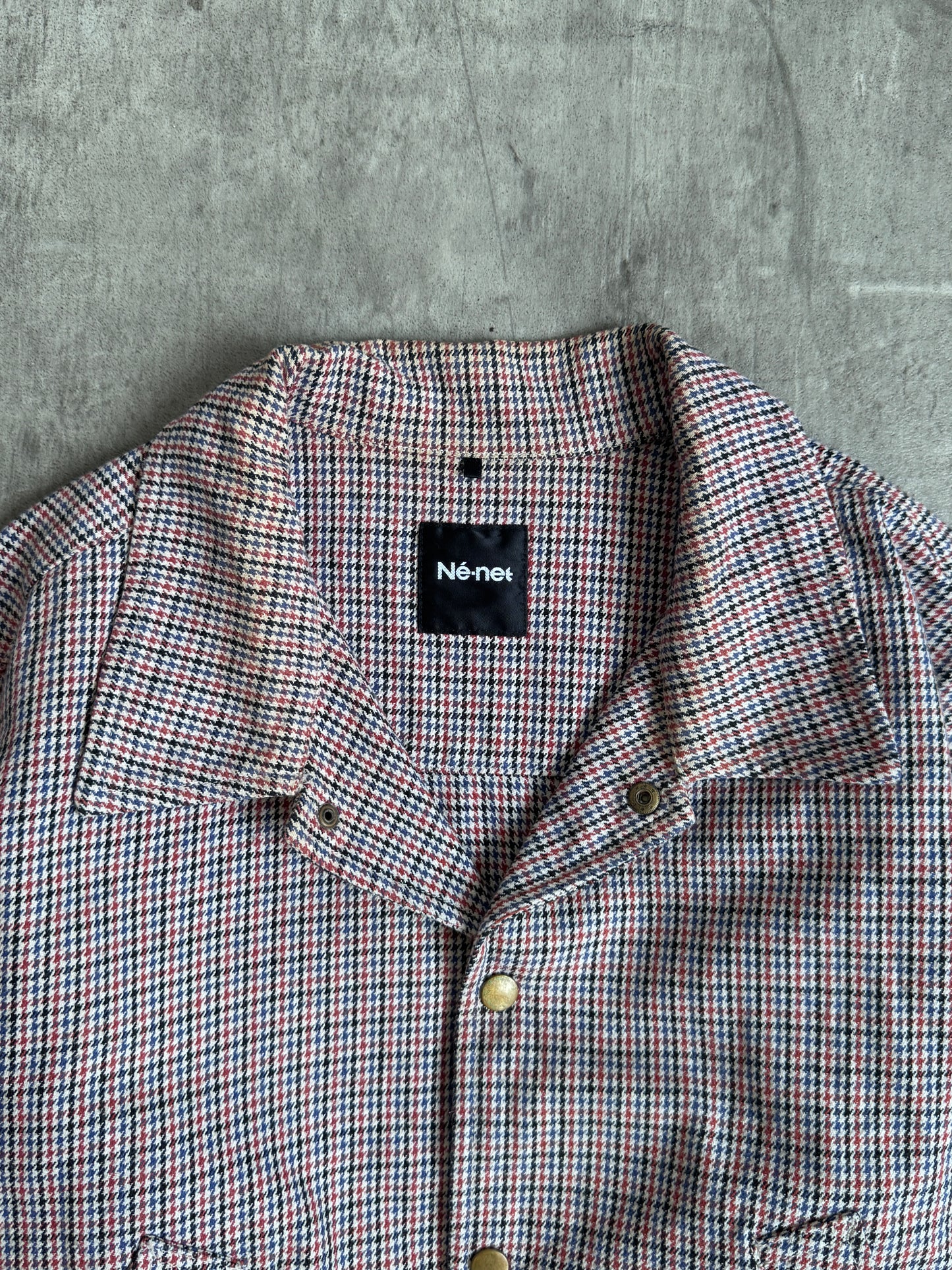 Ne-Net By Issey Miyake Houndstooth Bomber Jacket