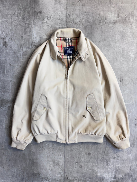 Burberry Nova Check Lined Beige Full Zip Harrington Jacket