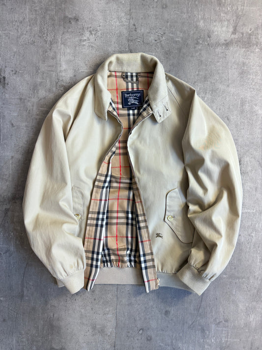Burberry Nova Check Lined Beige Full Zip Harrington Jacket