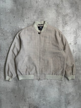 Balenciaga Silk Lined Plaid Beige Bomber Jacket