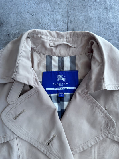 Burberry Blue Label Nova Check Lined Midi Trench