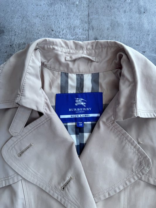 Burberry Blue Label Nova Check Lined Midi Trench